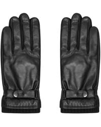 Barneys Originals - Real Leather Glove With Knit Rib Cuff And Buckle - Lyst