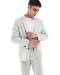 ASOS - Slim Suit Jacket With Linen - Lyst