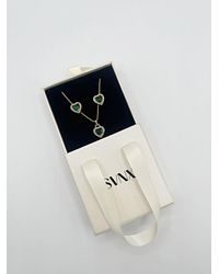 SVNX - Diamante Heart Necklace And Earrings Set - Lyst