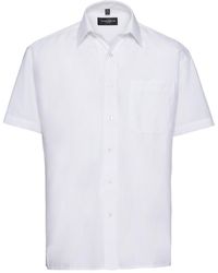 Russell - Collection Poplin Easy-Care Short-Sleeved Shirt - Lyst