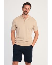 Kensington Eastside - Cotton Short Sleeve Button-Up Polo Shirt - Lyst