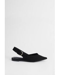 Oasis - Sandy Faux Suede Pointed Slingback Buckle Flat Shoes - Lyst