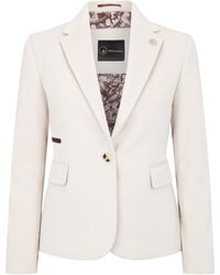 TruClothing - Cremefarbener Blazer Aus Wollmischung Und Tweed Im Tailored Fit Für Damen - Lyst