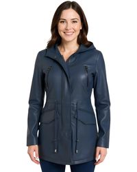Infinity Leather - Hooded Parka Jacket-Cairns Lamb Leather - Lyst