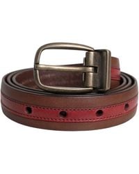 Dolce & Gabbana - Leather Belt With Metal Buckle - Lyst