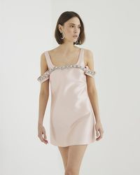 River Island - Mini Dress Diamante Bardot - Lyst