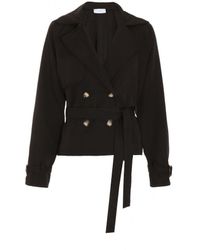 Quiz - Cropped Trench Coat - Lyst