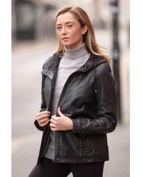 Ashwood Leather - 'Nicola' Real Hooded Jacket Coat - Lyst