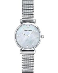 Emporio Armani - Women's Gianni T-bar Stainless Steel Mesh Bracelet Watch 32mm Ar1955 - Lyst