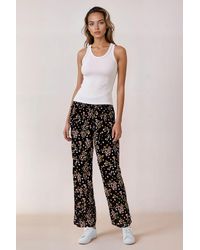 Secret Label - Floral Wide Leg Trousers Viscose - Lyst