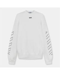 Off-White c/o Virgil Abloh - Off Embroidered Regular Fit Crew Neck Sweater - Lyst