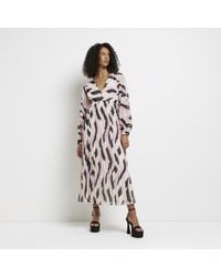 River Island - Maxi Dress Print Long Sleeve - Lyst