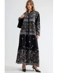 Hiccup - Patterned V-Neck Maxi Dress With Button Closure - Lyst