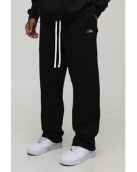 BoohooMAN - Baggy Fit Script Drop Crotch Joggers - Lyst