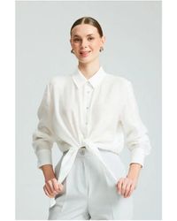 GUSTO - Modal Shirt With Front Knot - Lyst