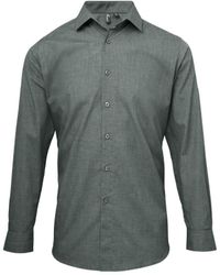 PREMIER - Poplin Cross-Dye Roll Sleeve Shirt ( Denim) - Lyst