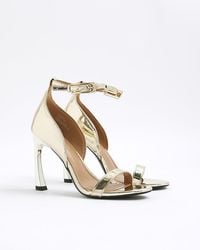 River Island - Sandals Wide Fit Patent Heeled Pu - Lyst