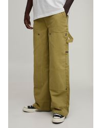 BoohooMAN - Baggy Fit Twill Multi Pocket Carpenter Trousers - Lyst