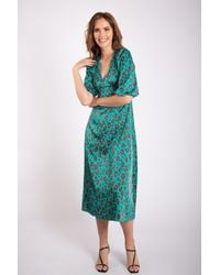 Gini London - Animal Print V Neck Shift Midi Dress - Lyst