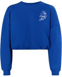 myMo - Cropped Sweatshirt Koningsblauw - Lyst