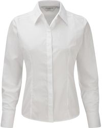 Russell - Collection Ladies/ Long Sleeve Poly-Cotton Easy Care Fitted Poplin Shirt - Lyst