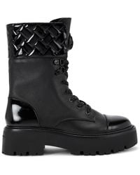 Kurt Geiger - Leather Kensington Cuffed Lace-Up Boots - Lyst