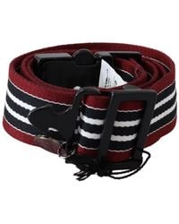 CoSTUME NATIONAL - Gestreepte Leren Riem Met Gespsluiting - Lyst