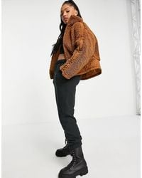 Pimkie - Borg Jacket With Contrast Panel Detail - Lyst