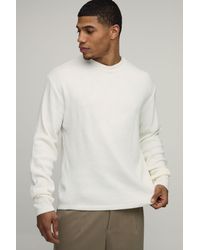 BoohooMAN - Regular Fit Long Sleeve Soft Touch Rib Knitted T-Shirt - Lyst