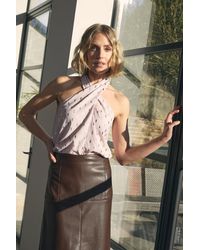 Izabel London - Metallic Print Crossover Top - Lyst