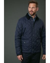 MAINE - Cord Collar Diamond Quilted Jacket Nylon - Lyst