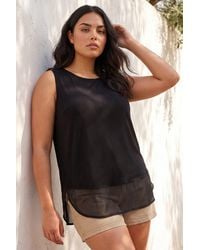 Roman - Curve Chiffon Hem Stretch Vest Top - Lyst