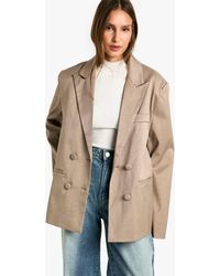 Boohoo - Tailored Double Breasted Blazer - Lyst