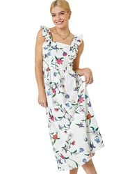 D.u.s.k - Floral Print Frill Detail Maxi Dress - Lyst