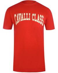 Roberto Cavalli - Varsity Logo T-Shirt Cotton - Lyst