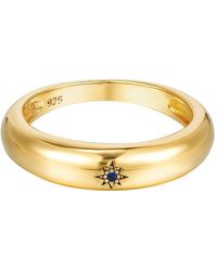 SEOL + GOLD - 18Ct Plated Sapphire Star Domed Ring Sterling - Lyst