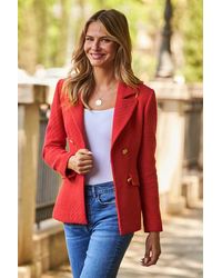 Sosandar - Boucle Tuxedo Blazer Jacket Cotton - Lyst