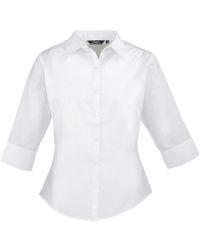 PREMIER - Ladies Poplin 3/4 Sleeve Shirt - Lyst