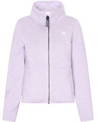 Schmuddelwedda - Gebreide Fleece Jas Dames Grijsviolet Gemêleerd - Lyst