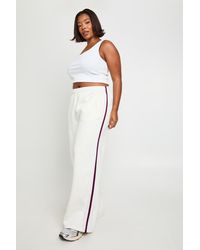Boohoo - Plus Side Stripe Wide Leg Joggers - Lyst
