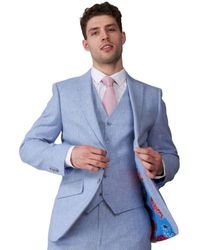 Harry Brown London - Harry London Cameron Pale Three Piece Linen Suit Cotton - Lyst