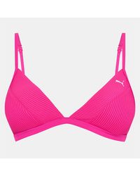 PUMA - Swim Ribbed Bikini Top - Lyst
