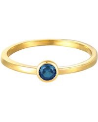 The Jewellery Stockroom - Plated Birthstone Cz Rubover Ring - Lyst