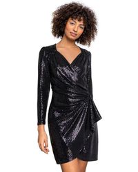 D.u.s.k - Sparkle Embellished Ruched Wrap Dress - Lyst