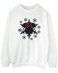 Disney - Ladies Minnie Mouse Gingham Snowflakes Sweatshirt - Lyst