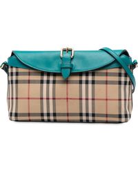 Burberry - Pre-Owned Haymarket Check Coated Canvas Leah Crossbody - Lyst