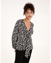 Blue Vanilla - Wrap Front Tie Back Top - Lyst