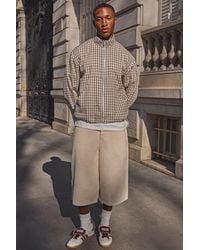 BoohooMAN - Varsity Embroidered Longline Denim Jorts - Lyst