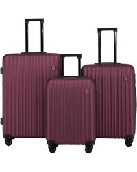 Infinity Leather - Hard Shell Abs Suitcase Set 8 Wheel Travel Case Holiday Bags - Lyst