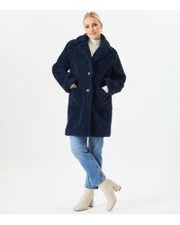 Gini London - Faux Fur Longline Teddy Overcoat - Lyst